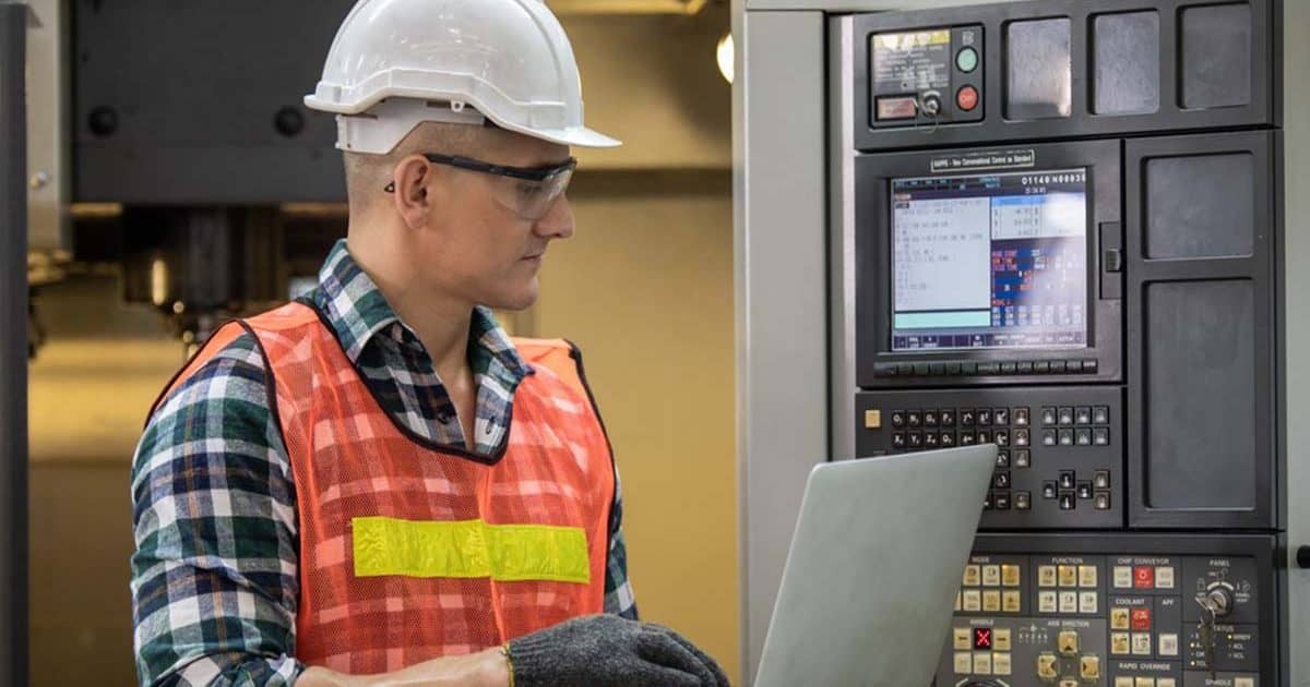 man opperating a machine